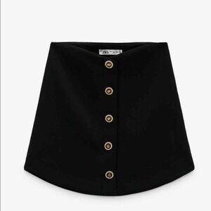 Zara Black Button-Up Skirt